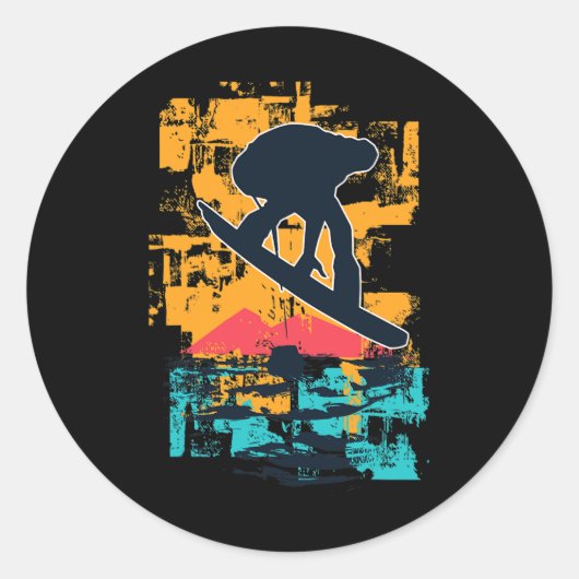 スノーボード用サンセットビッグエアジャンプ ラウンドシール (正面)