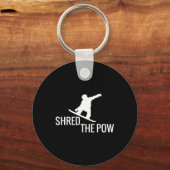 スノーボード用スノーボードTシャツがポウを切った キーホルダー (正面)