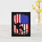 スノーボード男性へギフト女子米国国旗 カード (黄色い花)