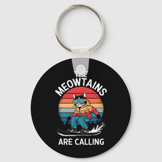 スノーボード男性へシャツウィメンズキッズスキーラバー山 キーホルダー (正面)