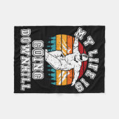 スノーボード私の人生は下り坂のウィンタースポーツ フリースブランケット (正面(横))