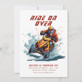 スノーボード誕生日パーティーに乗る 招待状 (正面)