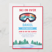 スノーボード誕生日パーティーの招待状 招待状 (正面)