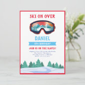 スノーボード誕生日パーティーの招待状 招待状 (スタンド正面)