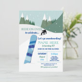 スノーボード誕生日パーティースキースノー 招待状 (スタンド正面)