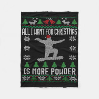 スノーボード醜いクリスマススノーボードギフトスノーボア フリースブランケット