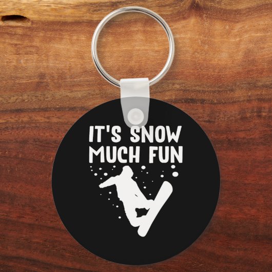 スノーボード雪の多いおもしろい – スノーボードスノーボ キーホルダー (正面)