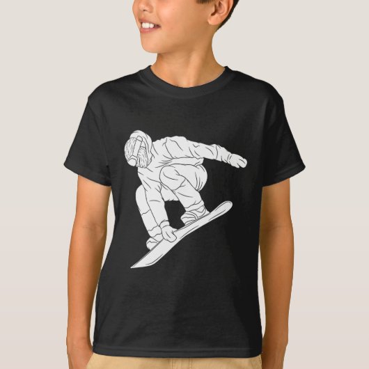 スノーボード雪山ウィンタースポーツおもしろい雪 Tシャツ (正面)