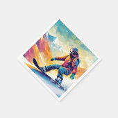 スノーボード16番誕生日紙ナプキンス スタンダードカクテルナプキン (角)