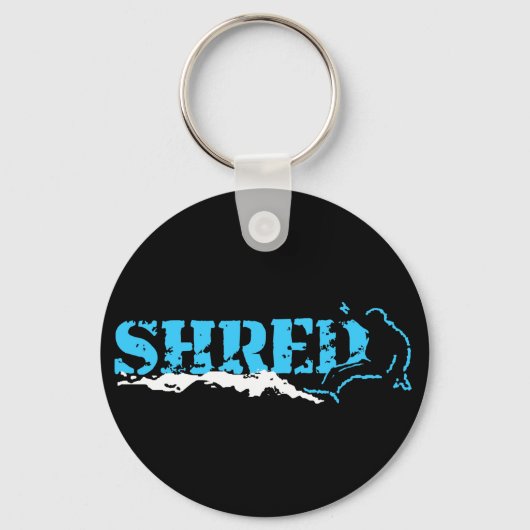 スノーボード。シュレッド。 キーホルダー (正面)