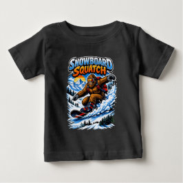 スノーボード・スクワッチ - 面白いビッグフットのスノーボード ベビーTシャツ