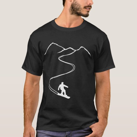 スノーボード スノーボーダー 山のデザイン フレンド Tシャツ (正面)