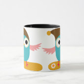 スノーボード、スポーツのフクロウ マグカップ (中央)