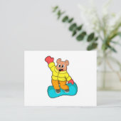 スノーボード・スポーツの熊 ポストカード (スタンド正面)