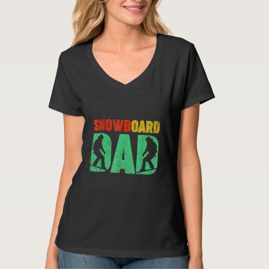 スノーボード スポーツ ビンテージ スノーボード お父さん 父親 Tシャツ (正面)