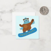 スノーボード·ベアおもしろい ノートカード (正面/裏面インサイチュ)