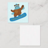 スノーボード·ベアおもしろい ノートカード (正面/裏面)