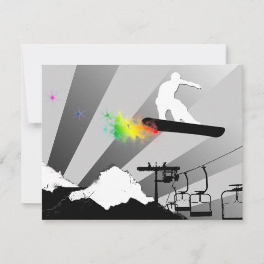 スノーボード：レインボーパウダートレイル 招待状 (正面)