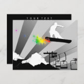 スノーボード：レインボーパウダートレイル 招待状 (正面/裏面)