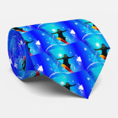 スノーボード、板を持つスノーボーダー ネクタイ (ロール)