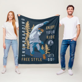 スノーボード。楽しむ乗り フリースブランケット