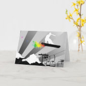 スノーボード。 粉の道 カード (黄色い花)