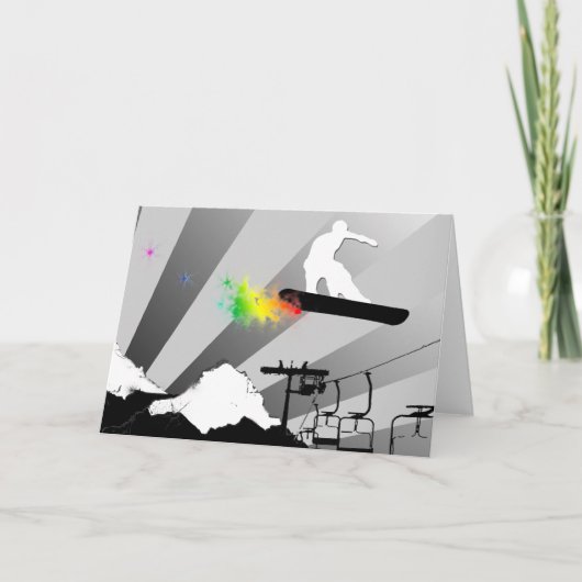 スノーボード。 粉の道 カード (正面)