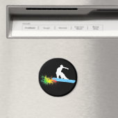 スノーボード。虹。 マグネット (インサイチュ (食洗機))