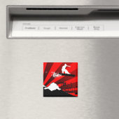 スノーボード。赤い線。 マグネット (インサイチュ (食洗機))