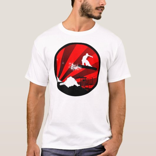 スノーボード。 赤い Tシャツ (正面)