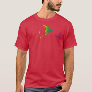 スノーボードLGBTQハートビートLGBTQIA for Snowboarder Tシャツ