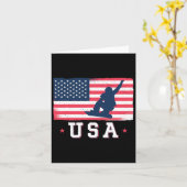 スノーボードUSAアメリカ国旗スノーボード女性キッド カード (黄色い花)