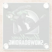 スノーボーパーソナライズされたドスノーボーダー破砕機 ガラスコースター (裏面)