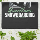 スノーボーパーソナライズされたドスノーボーダー破砕機 キッチンタオル (折り畳み)