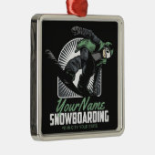 スノーボーパーソナライズされたドスノーボーダー破砕機 メタルオーナメント (右)