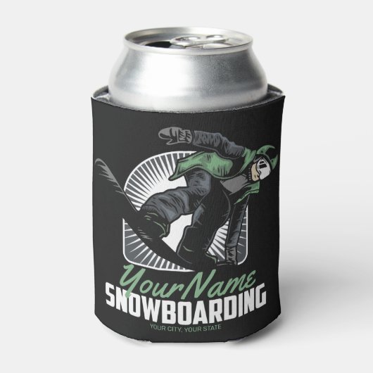 スノーボーパーソナライズされたドスノーボーダー破砕機 缶クーラー (缶正面)