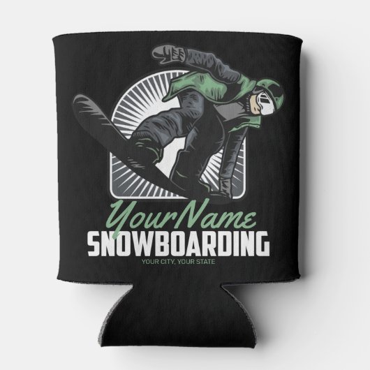 スノーボーパーソナライズされたドスノーボーダー破砕機 缶クーラー (裏面)