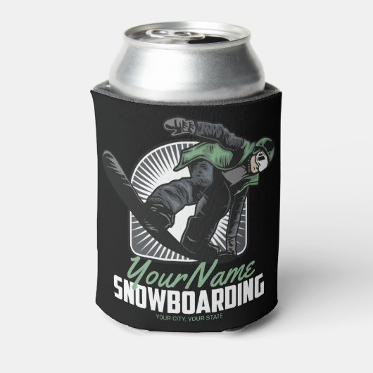 スノーボーパーソナライズされたドスノーボーダー破砕機 缶クーラー (缶裏面)