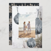 スノーボーブルウォーター色クリスマスホリデーカード シーズンカード (正面/裏面)