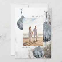 スノーボーブルウォーター色クリスマスホリデーカード