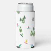 スノーボーモダンダーズスノーボードイラストレーション スリム缶クーラー (Seltzer裏面)