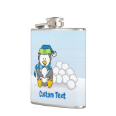 スノーボールで座っているリトルペンギンお尻フラスコ フラスク (左)