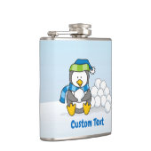 スノーボールで座っているリトルペンギンお尻フラスコ フラスク (右)