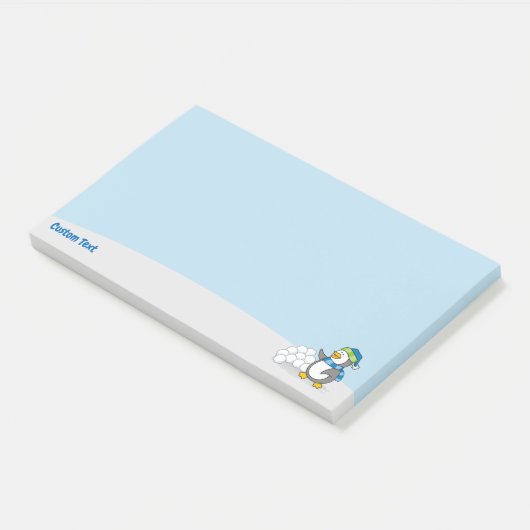 スノーボールを持つリトルペンギンがポストイットノートを振る ポストイット (アングル)