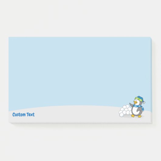 スノーボールを持つリトルペンギンがポストイットノートを振る ポストイット (正面)