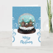 スノーボールウィンタービレッジ登山プラントクリスマス シーズンカード (正面)