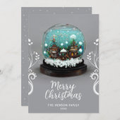 スノーボールウィンタービレッジ登山プラントクリスマス シーズンカード (正面/裏面)