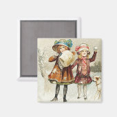 スノーボールガールズヴィンテージ磁石 マグネット (正面/裏面)