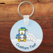 スノーボールキーチェーンを持つリトルペンギン キーホルダー (正面)