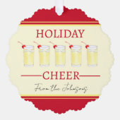 スノーボールブリティッシュクリスマスカクテル オーナメントカード (正面)